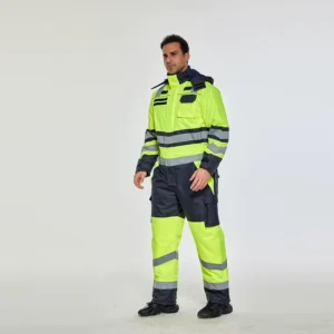 Hi Vis Cold Weather Work Suit Waterproof Windproof Uniform for Construction Road Workers