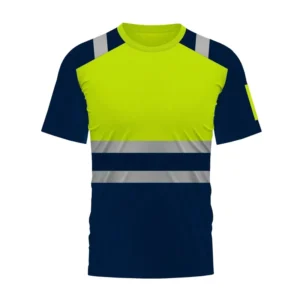 Hi Vis Construction Reflective Polyester Top T-Shirt Anti-Static & Breathable Safety Security Work Wear Shirt Reflective Tape