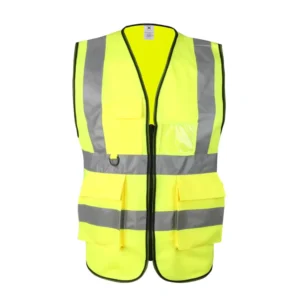 Hi Vis Construction Safety Reflector Vest Engineer Multi Pocket Chaleco De Seguridad Personalizados Para Trabajo Rojo