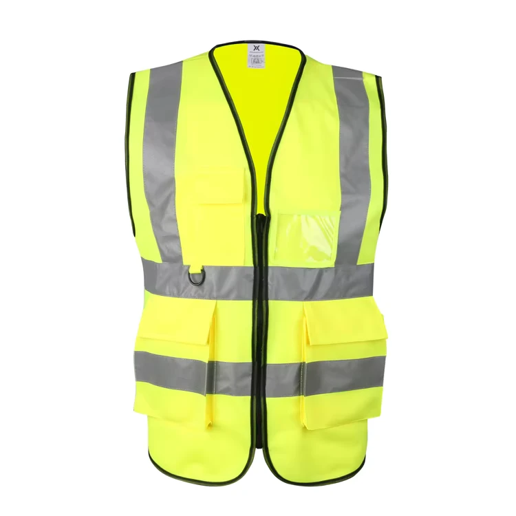 Hi Vis Construction Safety Reflector Vest Engineer Multi Pocket Chaleco De Seguridad Personalizados Para Trabajo Rojo
