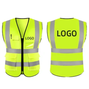 Hi Vis Construction Security Vest with Pockets