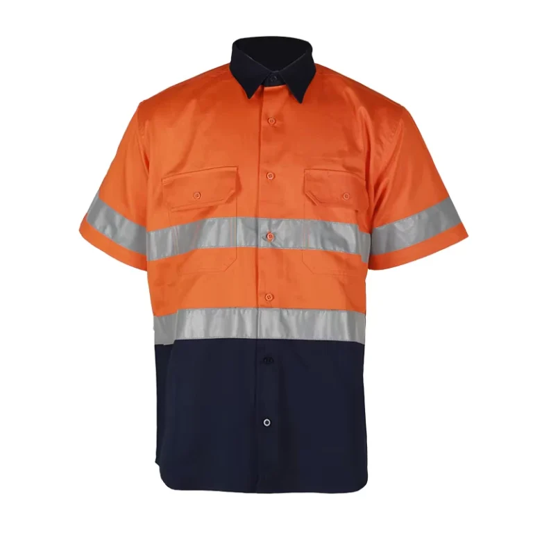 Hi-Vis-Construction-Short-Sleeve-T-Shirt-Hi-Vis-Workwear-Reflective-Safety-Polo-T-Shirt-With-Reflective-Tapes