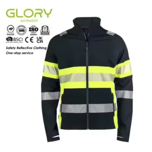 Hi Vis Construction Work Wear Waterproof Lightweight EN ISO 20471 Class 2 Safety Jacket with Custom Logo