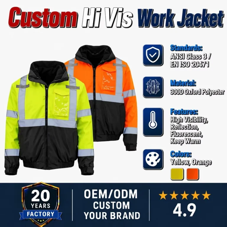 Hi-Vis-Construction-Worker-High-Visibility-Yellow-Safety-Reflective-Waterproof-Work-Jacket