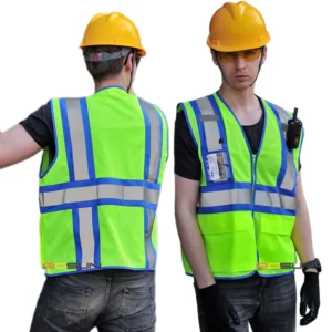 Hi Vis Contrast Fluorescent Yellow Class 2 Safety Vest with 2 Inch Reflective Tape and Tricot Mesh