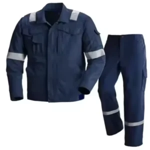 Hi Vis Cotton Fireproof Work Suits 2 Pieces FR Jackets Pants Uniform Oil Gas Men Reflective Safety Flame Resistant Workwear