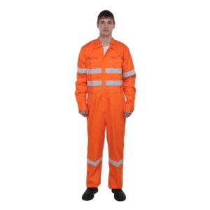 Hi Vis Cotton Flame Resistant Boiler Suit Safety Clothing Reflective Work Uniform Coverall