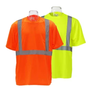 Hi Vis Custom Shirts Fluorescent Construction Reflective Workwear Short Sleeve Dry Fit High Visibility Safety T Shirt for Men
