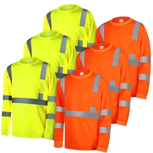 Hi Vis Custom Work Ware Shirts Camisas De Construccin Reflective Safety Clothing Long Sleeve Polyester Work Shirts for Men