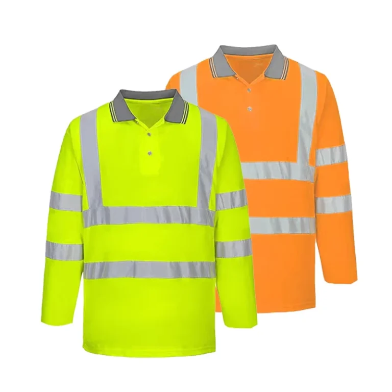Hi-Vis-Custom-logo-Construction-Work-T-shirts-Breathable-Long-Sleeve-Mens-High-Visibility-Safety-Polo-Shirts-with-Reflective