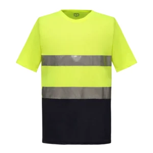 Hi Vis Customized Fluorescent Reflective T Shirt for Construction Workers Fashion Safety Work Shirt with Logo