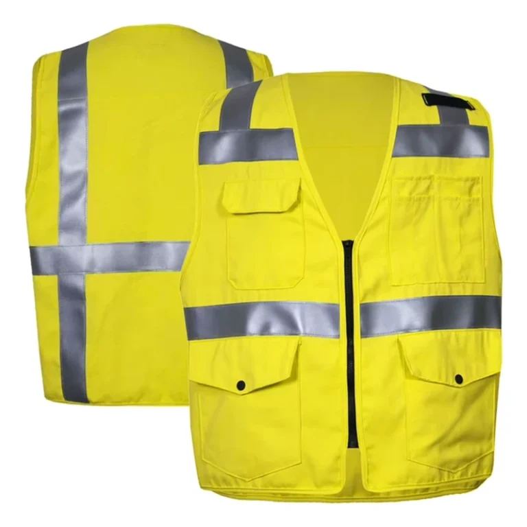 Hi-Vis-Engineer-Safety-Vest-with-Polyester-Reflective-Tape-Zipper-Closure-and-Multiple-Colors