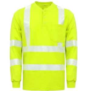 Hi Vis FR Polo Shirt NFPA 2112 ASTM F1506 Certified Flame Resistant Reflective Safety Workwear