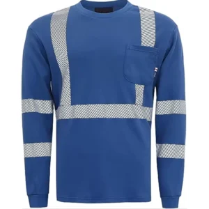 Hi Vis Flame Resistant 7oz Men’s Safety T Shirt Reflective Tape EN 11612 NFPA 2112 Certified for Welding Oil Petrochemical