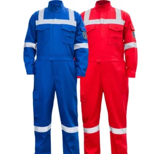 Hi Vis Flame Retardant Cotton Anti Acid Industry Oil Gas Coverall Jumpsuit Reflective Work Wear Suit Safety Fireproof FR Overall
