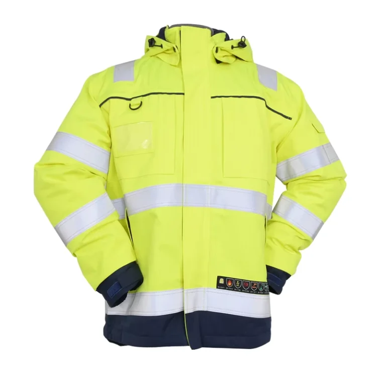 Hi-Vis-Fluorescent-Quilted-Hooded-Flame-Retardant-Reflective-Safety-Jacket