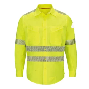 Hi-Vis Fluorescent Yellow Welding Shirt Men Fire Retardant Work Shirt FR