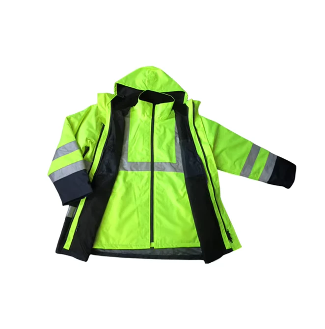 Hi Vis High Visibility 3 IN 1 Winter Waterproof Reflective Safety Jacket