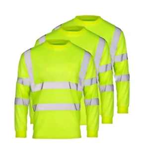 Hi Vis High Visibility Reflective Safety Long Sleeve Shirts Orange Fluorescent T Shirt