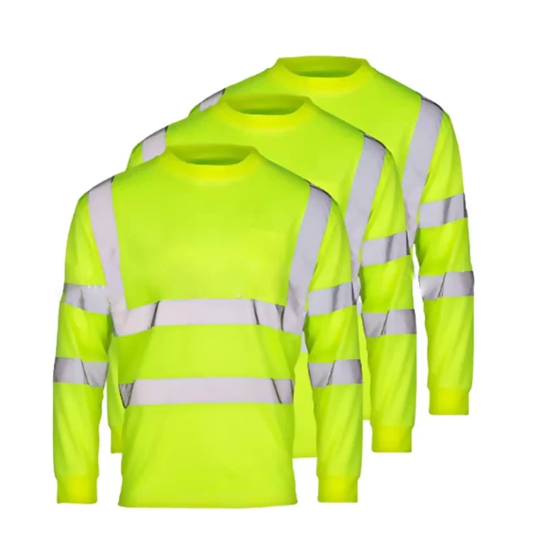 Hi-Vis-High-Visibility-Reflective-Safety-Long-Sleeve-Shirts-Orange-Fluorescent-T-Shirt