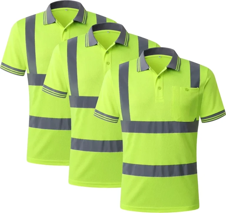 Hi-Vis-High-Visibility-Reflective-Safety-Polo-Shirt-Breathable-Quick-Dry-Birdseye-Work-T-Shirt-Customizable-Logo