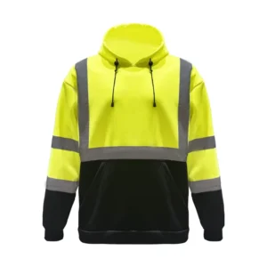Hi Vis Hoodies Safety Hoodies Jackets With Black Bottom for Men Class 3 Reflective Sweatshirt Jackets
