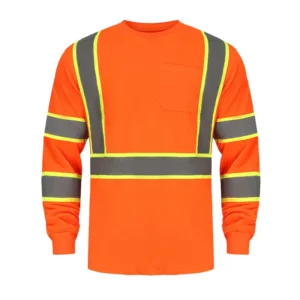 Hi Vis Long SleeveT-Shirt Two Tone Reflective T-Shirts High Visibility Long Sleeve Safety T-Shirt