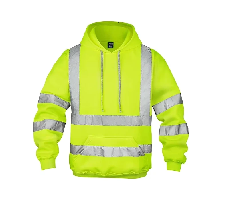 Hi Vis Men's Solid Color Reflective Visibility Sweatshirts Pullover