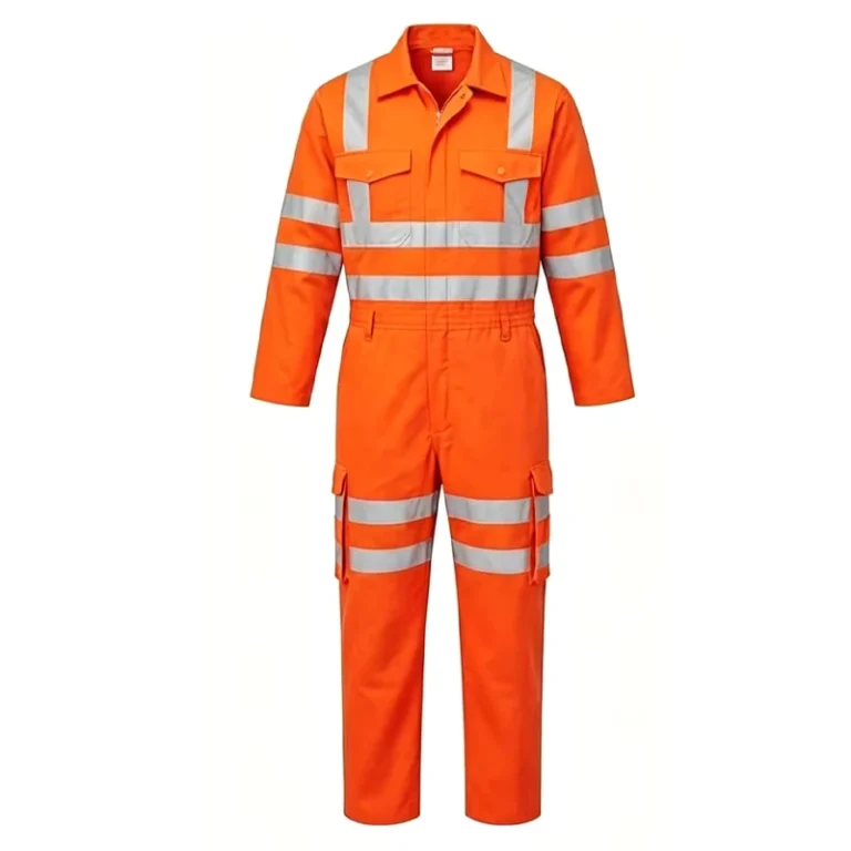Hi-Vis-Orange-Flame-Retardant-Reflective-Safety-Coverall-Multi-Pocket-Industrial-Workwear-Protective-Cotton-EN-11611-Certified