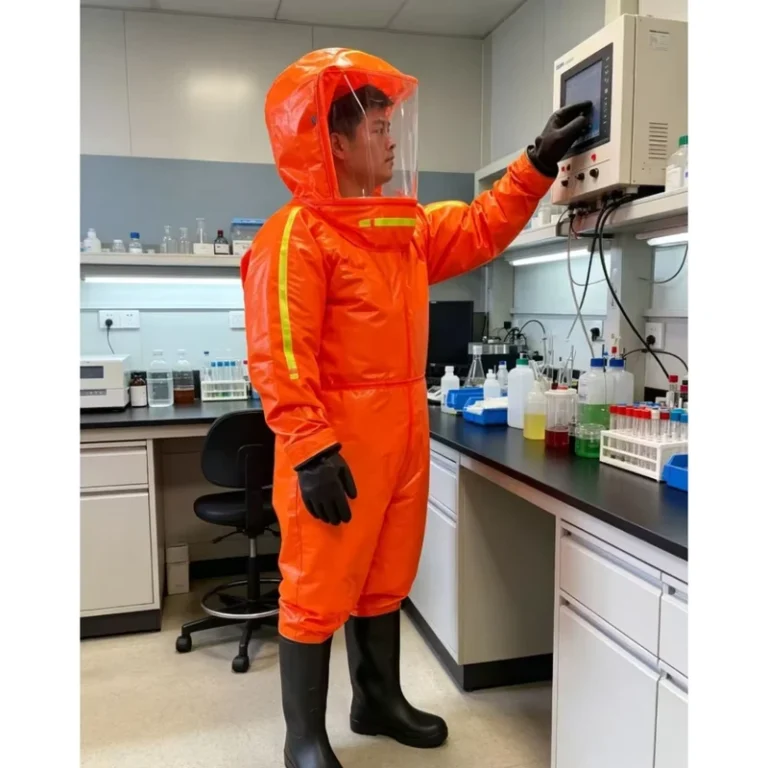 Hi-Vis-Orange-Full-Enclosed-Chemical-Resistant-Coverall-Heavy-Duty-Acid-Alkali-Resistant-Safety-Suit-with-Integrated-Hood