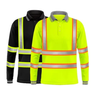 Hi Vis Orange Reflective Safety Polo Shirt Buttons Short Sleeves for Women Construction Workers Quick Dry Outdoor Work