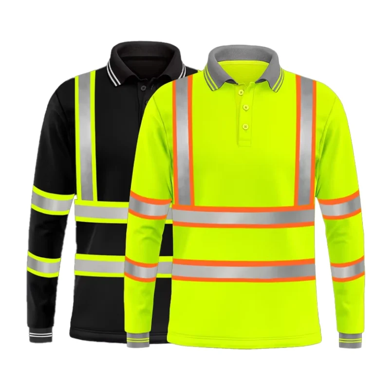 Hi-Vis-Orange-Reflective-Safety-Polo-Shirt-Buttons-Short-Sleeves-for-Women-Construction-Workers-Quick-Dry-Outdoor-Work