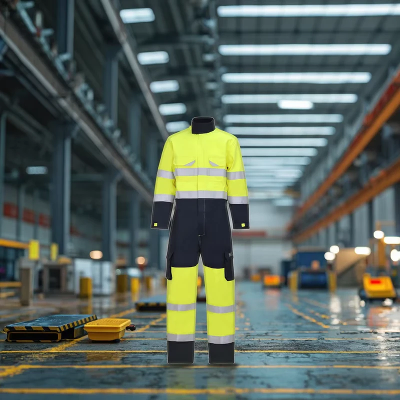 Hi Vis PPE Reflective Flame Retardant Oeko Tex Certified Unisex Multi Pocket Welding Oil Gas Safety Coveralls Workwear