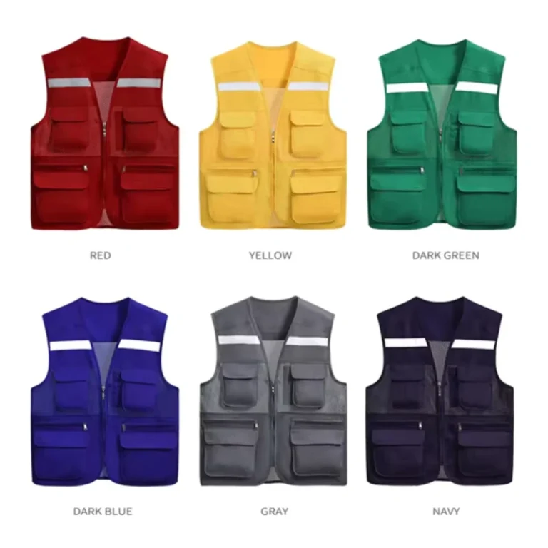 Hi-Vis-Polyester-Construction-Work-Vest-with-Reflective-Tape
