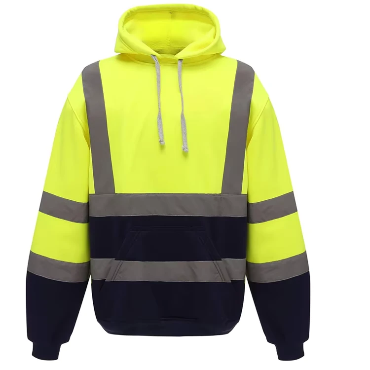 Hi-Vis-Polyester-Reflective-Safety-Hoodies-Customizable-LogoWorkwear-High-Visibility-Fluorescent-Coat-Bomber-Style-Safety-Hoodie