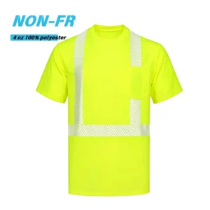 Hi Vis Quick Dry Reflective Safety T Shirt 100% Polyester Mesh Work Tee 4OZ High Visibility Breathable Safety TS132B