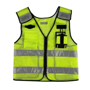 Hi-Vis Reflective ANSI Class 1 EN ISO 20471 Lightweight Mesh Safety Vest for Traffic Control and Road Safety