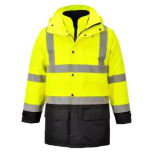 Hi Vis Reflective Bomber Parka Jacket and Vest Safety Clothing Workwear Coat Security Guard Clothes Winter Security Jacket