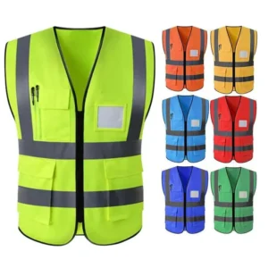 Hi Vis Reflective Breathable Safety Coverall Multi Pocket for Construction Workers