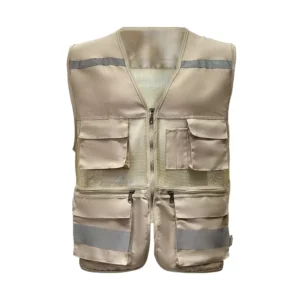 Hi Vis Reflective Construction Security Workwear Jacket Fishing Hunting Breathable Mesh Safety Work Vest with Multi Pockets