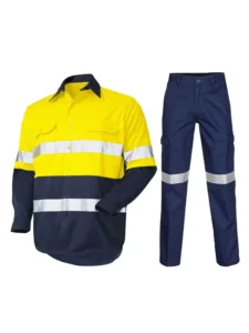 Hi-Vis Reflective Cotton Long-Sleeve Unisex Safety Workwear Model WG-03-2 for Mining and Oilfield