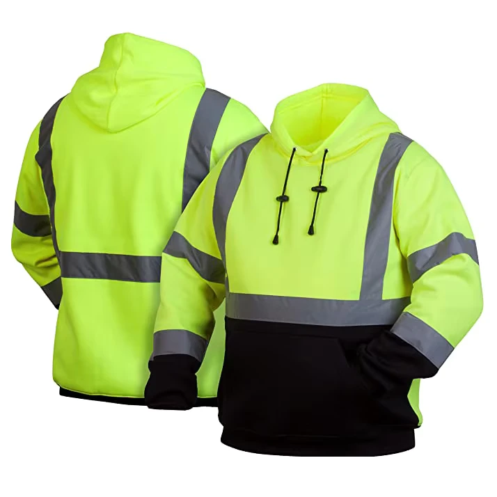 Hi-Vis-Reflective-Fleece-Jacket-Cotton-Polyester-Hooded-Safety-Hoodie-Sweatshirt-With-Custom-Logo
