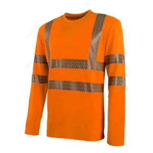 Hi Vis Reflective Pullover Work Shirt Breathable Long Sleeve Safety Workwear for Construction Industrial Protective Shirt