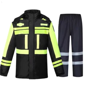 Hi Vis Reflective Winter Raincoat Jacket Waterproof Thickened Safety Workwear for Highway Road Administration