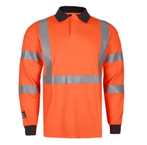 Hi Vis Reflective Safety Construction Clothing ANSI High Visibility Long Sleeve Men Work Polo Shirts