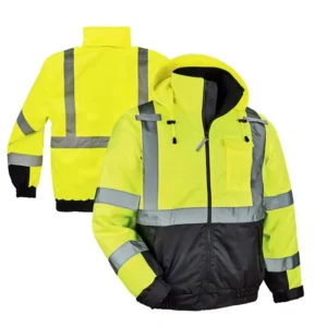 Hi Vis Reflective Safety Jacket Polyester Waterproof Bomber Jacket for Industrial Use