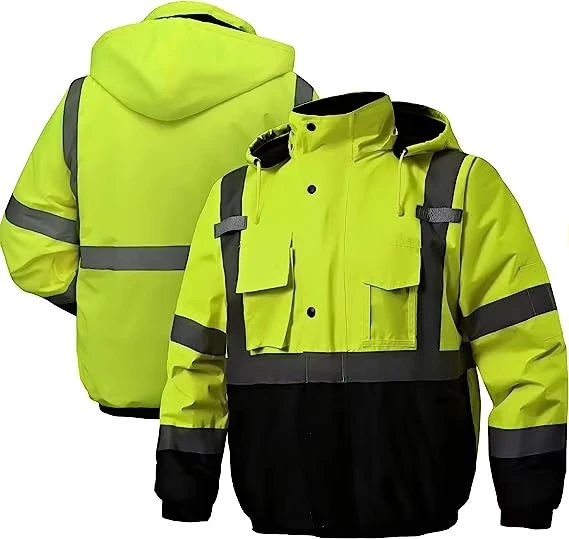 Hi Vis Reflective Safety Jacket Waterproof Work Coat with Mic Tab for Emergency Rescue Security Duty