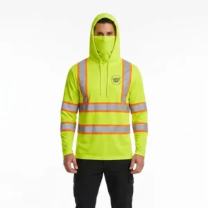 Hi Vis Reflective Safety Shirt with Face Mask for Men Sun Protection with Hood & Gaiter With Customized Logo