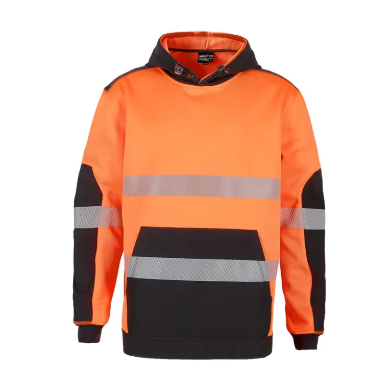 Hi-Vis-Reflective-Safety-Waterproof-Breathable-Hoodie-Jacket-With-Zipper