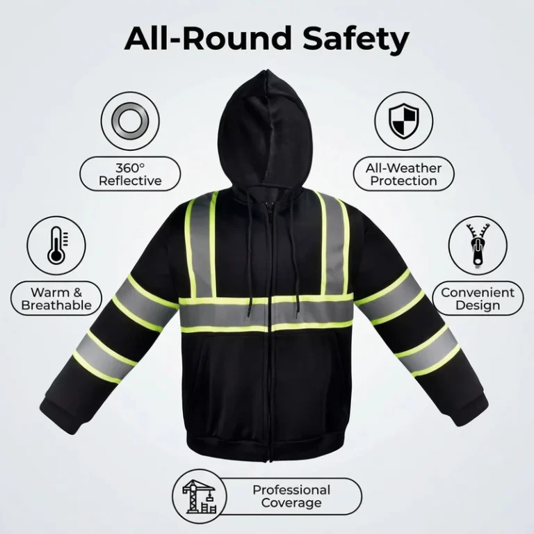 Hi-Vis-Reflective-Safety-Work-Wear-Jacket-Winter-Black-and-White-Reflective-Jacket-with-Hooded-Drawcord